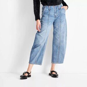 Future Collective Barrel Leg Jeans, size 6